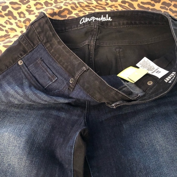 Aeropostale size 10 blue & black color block jeans straight leg two tone - Picture 7 of 12